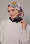 وشاح قطني بنمط ديزي أسود