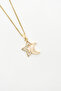 Mineli Stone Detailed Crescent and Star Necklace