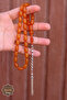 Marley Yellow Capsule Cut Knitted Silver Tassel Crimped Amber Prayer Beads 201024539 - 3