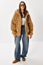 Hooded Oversize Faux Fur Coat Lci0041 Camel - 5