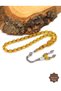 Yellow Barley Cut Crimped Amber Prayer Beads 201024702 - 3
