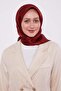 وشاح حريري بنمط خلية النحل باللون العنابي الداكن - 3