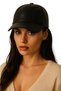 Women's Black Adjustable Stylish Sports and Casual Leather Hat - 2