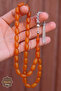 Marley Yellow Capsule Cut Knitted Silver Tassel Crimped Amber Prayer Beads 201024539 - 4