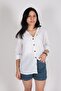 Plus Size Women's Şile Authentic Cloth 100% Cotton Hooded White Shirt - 8