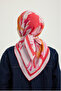 Free Brushes - Pomegranate Flower - Vierra Patterned Viscose Scarf - 90X90 cm - 3