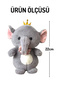 Bow Tie and Crown Elephant Plush – Children's Room Decor and Toy - 3