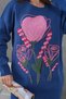 Women's beaded and embroidered loose fit knit sweater and pants top and bottom set - 5