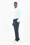 Double Pleated Elastic Wide Leg Baggy Navy Blue Trousers up to 10XL - 6