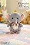 Bow Tie and Crown Elephant Plush – Children's Room Decor and Toy