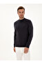 Gray Slim Fit 100% Cotton Quarter Turtleneck Knitwear Sweater 50318950-Vr024 - 3