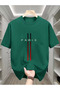 Men's'Paris' Lettering Striped T-Shirt