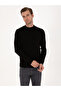 Black Slim Fit 100% Cotton Quarter Turtleneck Knitwear Sweater 50318950-Vr046