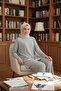 Gray - Corded Fabric Two-Piece Set (Tunic & Pants) - 6