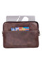 Bloomsleeve Leeds 14" Mahogany Dark Brown Genuine Leather Laptop & Tablet Sleeve - 2