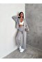 Women's Modal Fabric Zippered Suit Loose Leg College Collar