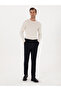 Navy Blue Slim Fit Waist Lace-Up Canvas Trousers 50308731-Vr033 - 3