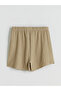 Özmarka New Season Elastic Waist Textured Women's Shorts - 6