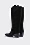 Women's Suede Boots Cowboy Winter - 4