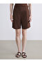 Loose Fit Linen Blend Women's Pleated Shorts - 2