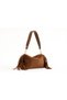 Suede Women's Hand and Shoulder Bag - 2