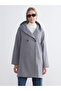 Lcw Grace Gray Hooded Women's Cashmere Coat