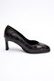 Women's Leather Heeled Shoes 6.5 cm Brown Spotted Marbina - 3