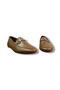 Women's Brown Mink Double Color Genuine Leather Loafer Shoes - 6