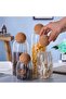 Set of 4 Glass Jars with Cork Lids and Spice Rack Set with Striped Pattern (500-700-1000-1250 ml) - 2