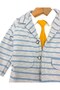 Baby Boy Striped Jacket, Tie 3 Piece 100% Cotton Stretchy Suit - 4