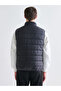 Black Standard Fit Stand Collar Men's Puffer Vest - 7