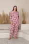 Long Sleeve Seasonal Printed Plus Size Women's Pajama Set - 3