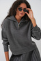 Women's Sweater Skirt Two-Piece Set 15938 - Anthracite - 3