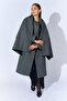 Detachable Shawl Collar Oversize Cashmere Coat - Anthracite |   Mkw359838-01 - 2