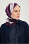 Nodes and Stories - Pink - Vierra Patterned Viscose Scarf - 90X90 cm