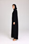 Solid Black Embroidery Beaded Abaya - 3