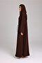 Modern Design Star Details Soild Brown Abaya - 3