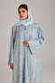Maxi Cut Design Spring Printed Light Blue Abaya - 2