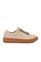 Cream Lace-Up Non-Slip Sole Women's Casual Shoes Pc-55071 Z - 2