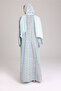 Maxi Cut Design Spring Printed Light Blue Abaya - 4