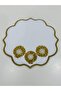 6 Pieces of Crystal Beaded and Embroidered Coffee Side Cocktail Napkins & Coasters. - 2