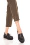 Genuine Leather Wedge Heeled Stylish Shoes Ast.8401 Black Skin - 5