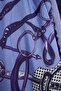 Sultan's Coat of Arms - Blue - Vierra Patterned Viscose Shawl - 70X190 cm - 5
