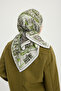 City of Echoes - Green - Vierra Patterned Viscose Scarf - 90X90 cm - 3