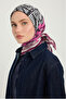 Süvarı Coat of Arms - Fuchsia - Vierra Patterned Viscose Scarf - 90X90 cm - 2