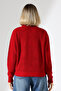 Women's Red Zippered Knitwear Cardigan - 7