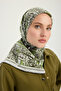 City of Echoes - Green - Vierra Patterned Viscose Scarf - 90X90 cm - 2