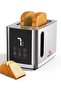 Daily Collection Toaster – 800W Brushed Stainless Steel 2-Slice Toaster with Electronic Browning Control and White Display (ME-TST104)