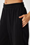 Barrel Fit Knitted Sweatpants with Stoppers Lub0254 Black - 5