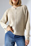 Women's Beige Zippered Knitwear Cardigan - 6